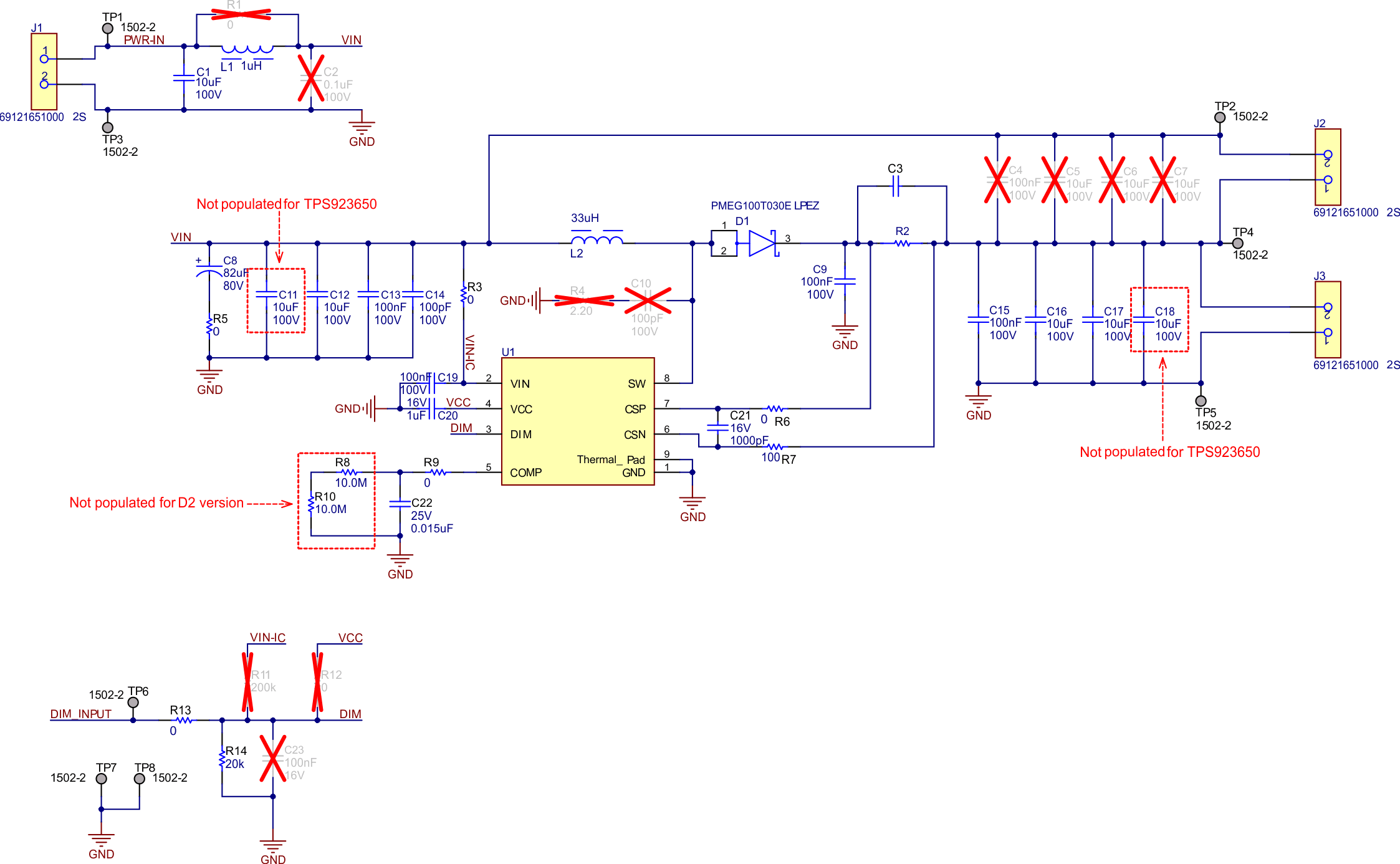 TPS923650 TPS923651 Schematic of LED037, LED038