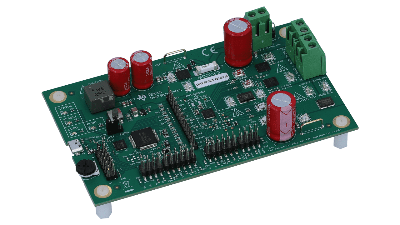  Typical Motor Driver Board
                    Showing Large Bulk Capacitors