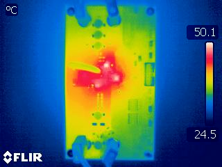  Thermal Condition in Single Phase Buck-Boost
                            (VIN=20V and 2A Load)