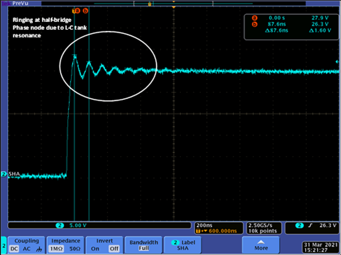  Motor Driver Phase Output Waveform Showing Ringing