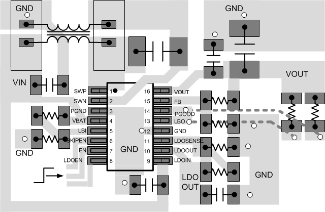 TPS61130 TPS61131 TPS61132 layout_slvs431.gif