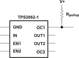 TPS2062-1 TPS2065-1 TPS2066-1 Typical Circuit for the 
OC Pin