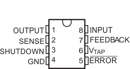 LP2951-Q1 D Package (LP2951-50-Q1),8-Pin SOIC(Top View)