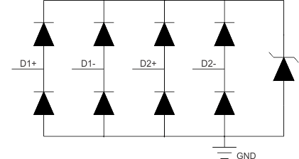 TPD1E05U06 TPD4E05U06 TPD6E05U06 TPD4E05U06 Functional Block
                        Diagram