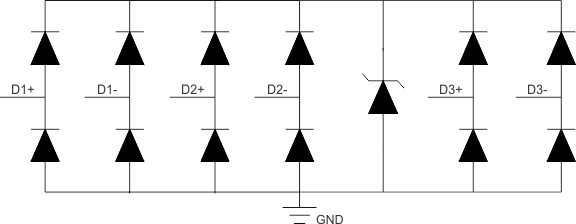 TPD1E05U06 TPD4E05U06 TPD6E05U06 TPD6E05U06 Block Diagram