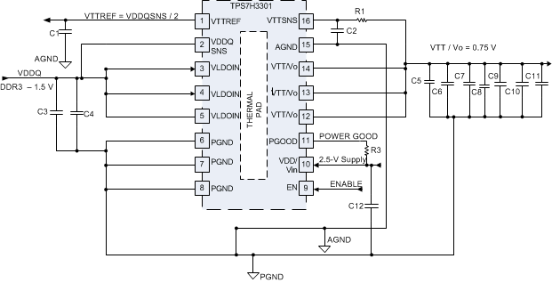 TPS7H3301-SP Typical Application Circuit