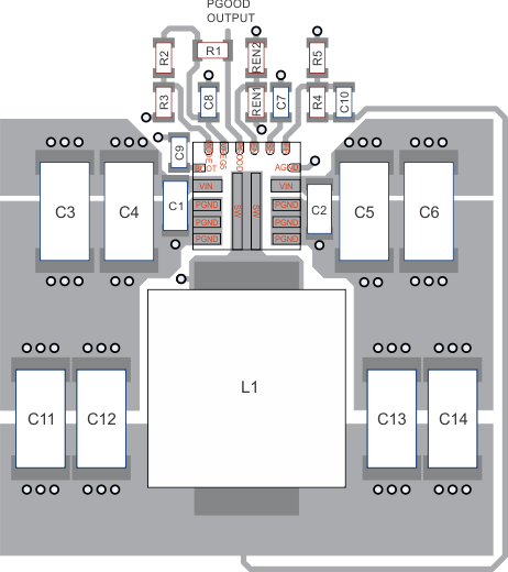 TPS56C215 Top Side Layout