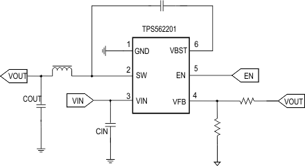 TPS562201 TPS562208 Simplified Schematic