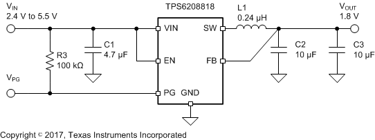 TPS62088 TPS62088A TPS62089A Typical Application Schematic