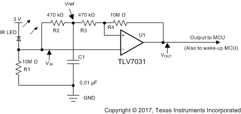 TLV7031 TLV7032 TLV7041 TLV7042 TLV7034 TLV7044 IR Receiver Analog Front End Using TLV703x