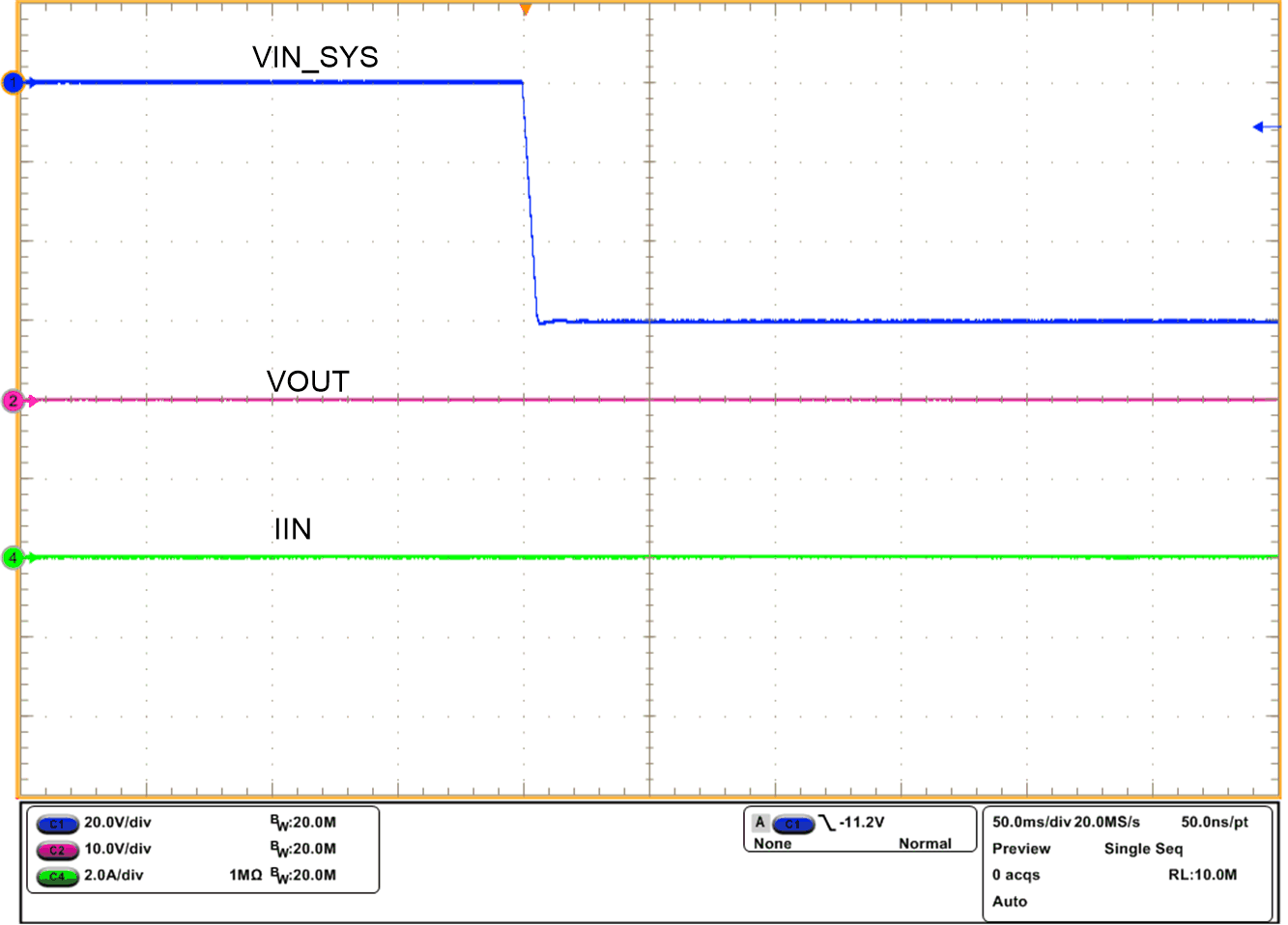 TPS2663 Input Reverse Polarity Response at –60-V Input