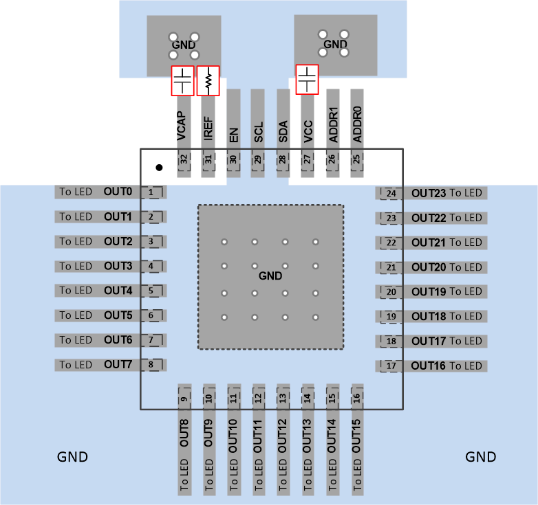 LP5018 LP5024 LP5024 VQFN Layout
                    Example