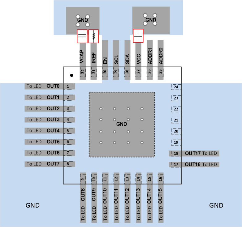 LP5018 LP5024 LP5018 VQFN Layout
                    Example