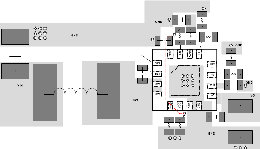 TPS61378-Q1 Recommended
          Layout