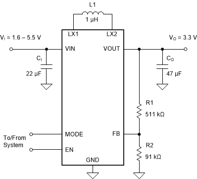 TPS631010 TPS631011 3.3-VOUT Typical Application