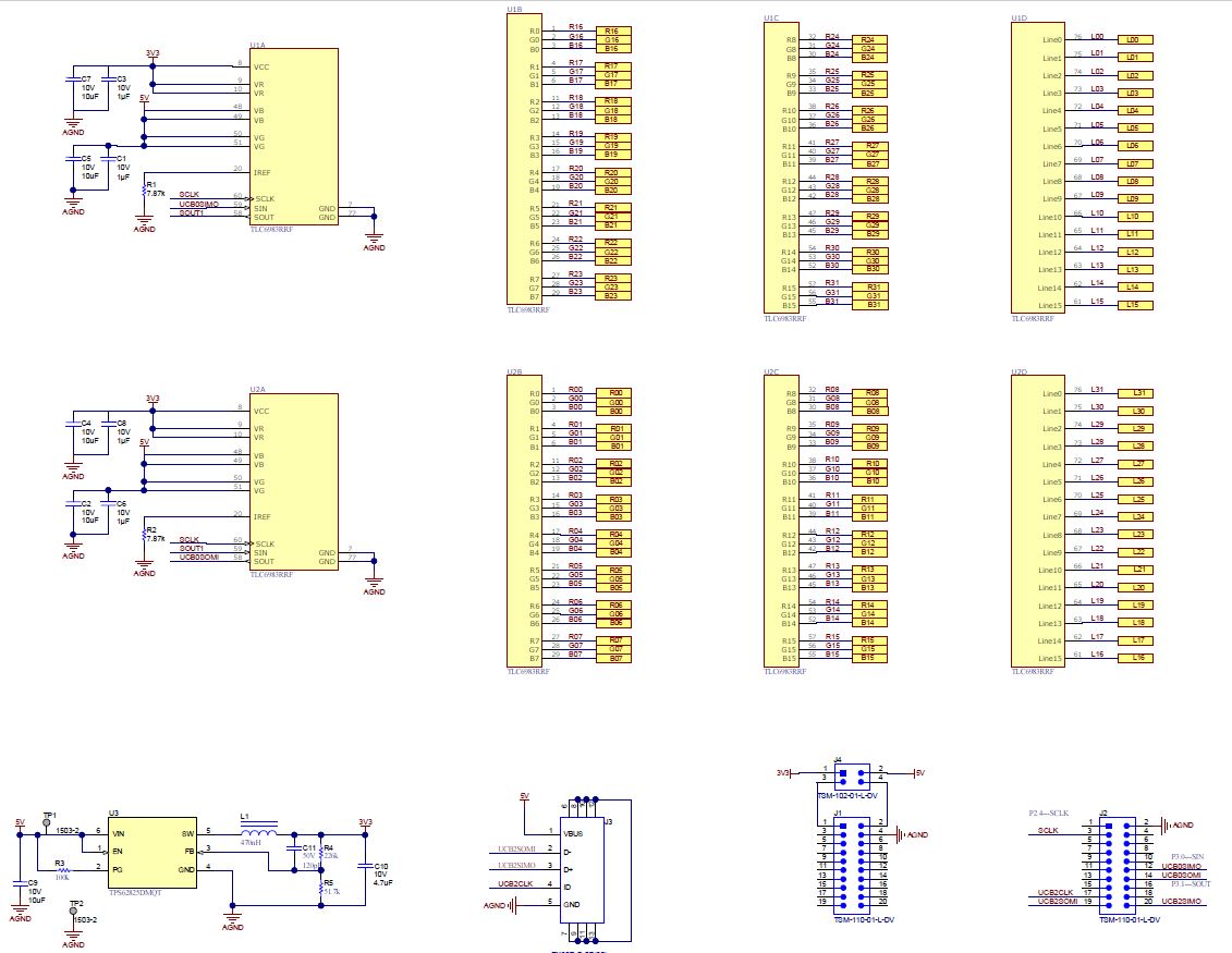 TLC6983EVM TLC6983 EVM Schematic