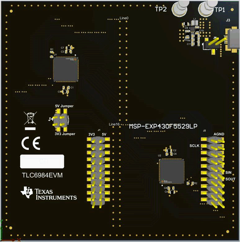 TLC6984EVM  Driver IC Side of the
                    TLC6984EVM Board