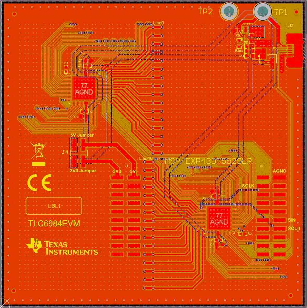 TLC6984EVM  TLC6984EVM Layout