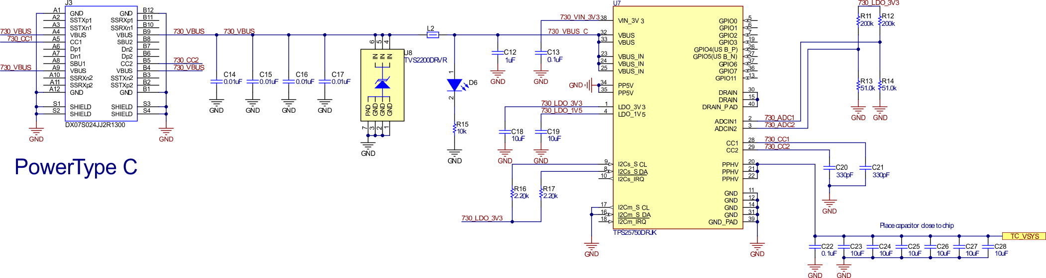 TPS26750EVM Type-C Power Input