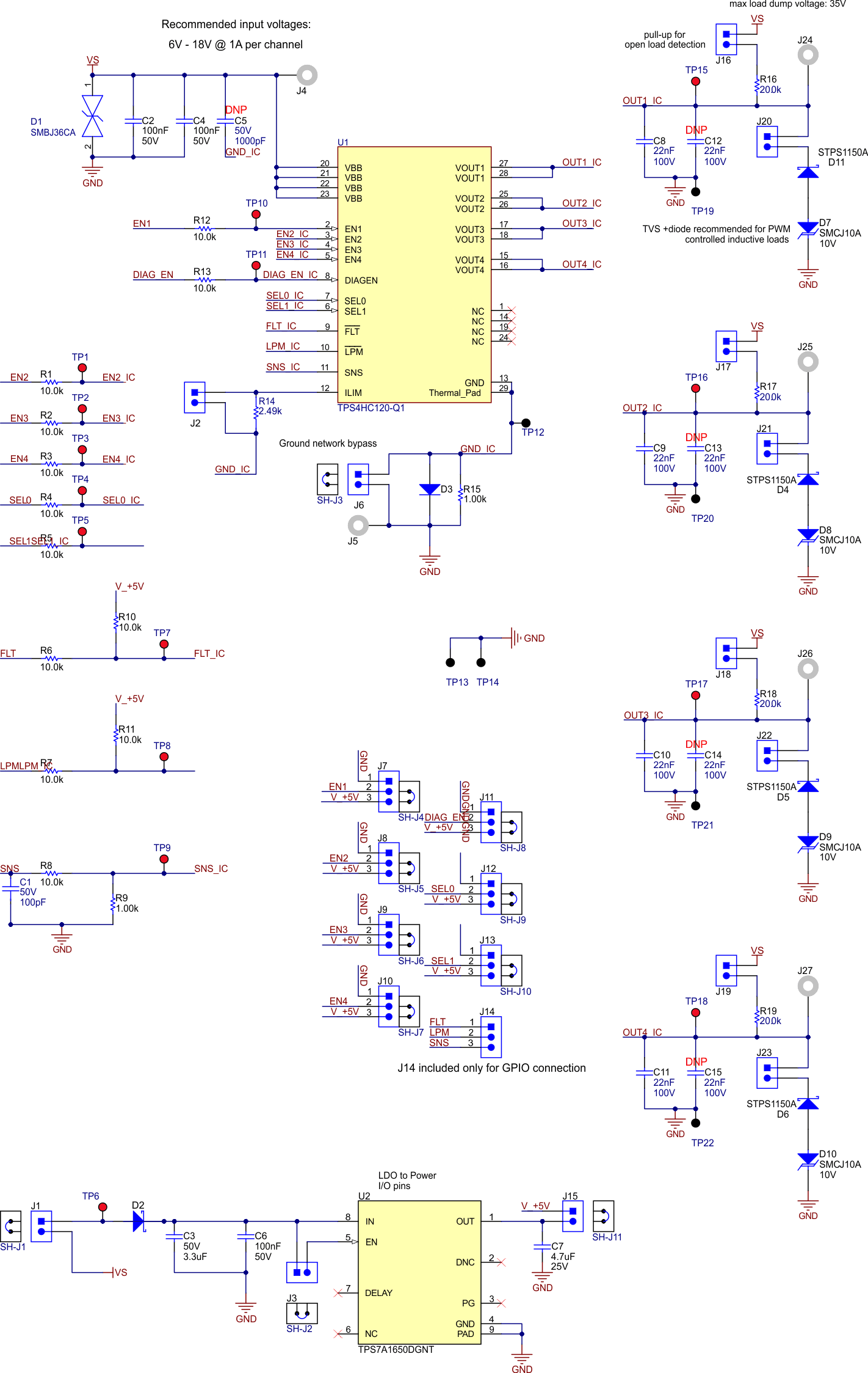 TPS4HC120EVM TPS4HC120-Q1EVM Schematic