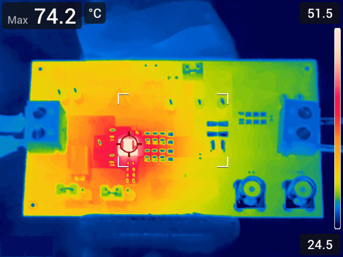 TPSM82916EVM Thermal Performance (VIN = 12V, VOUT = 1.2V, IOUT = 6A, JP2 1MHz)