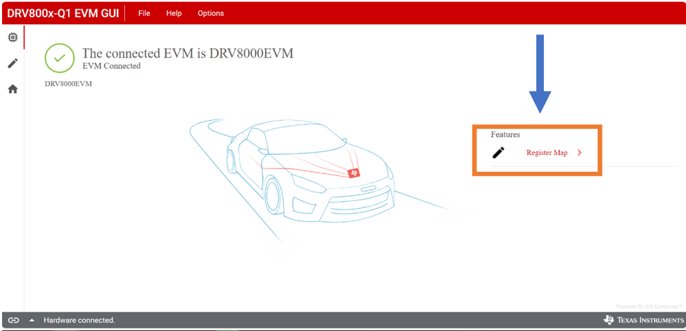 DRV8000-Q1EVM, Successful GUI connection