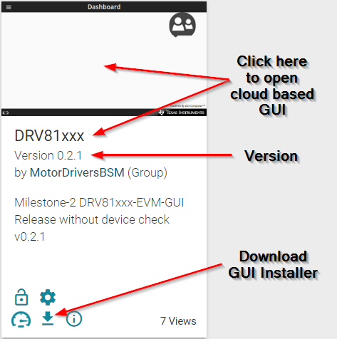 DRV81008-Q1EVM, DRV81602-Q1EVM, DRV81242-Q1EVM,  TI GUI Composer Gallery
                    Results for Launching or Downloading Local Installer