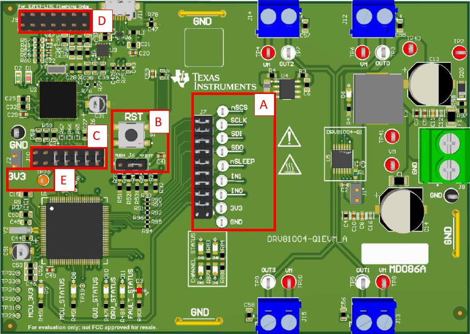 DRV81008-Q1EVM, DRV81602-Q1EVM, DRV81242-Q1EVM,  DRV81004-Q1EVM Headers and
                    Test Point Information