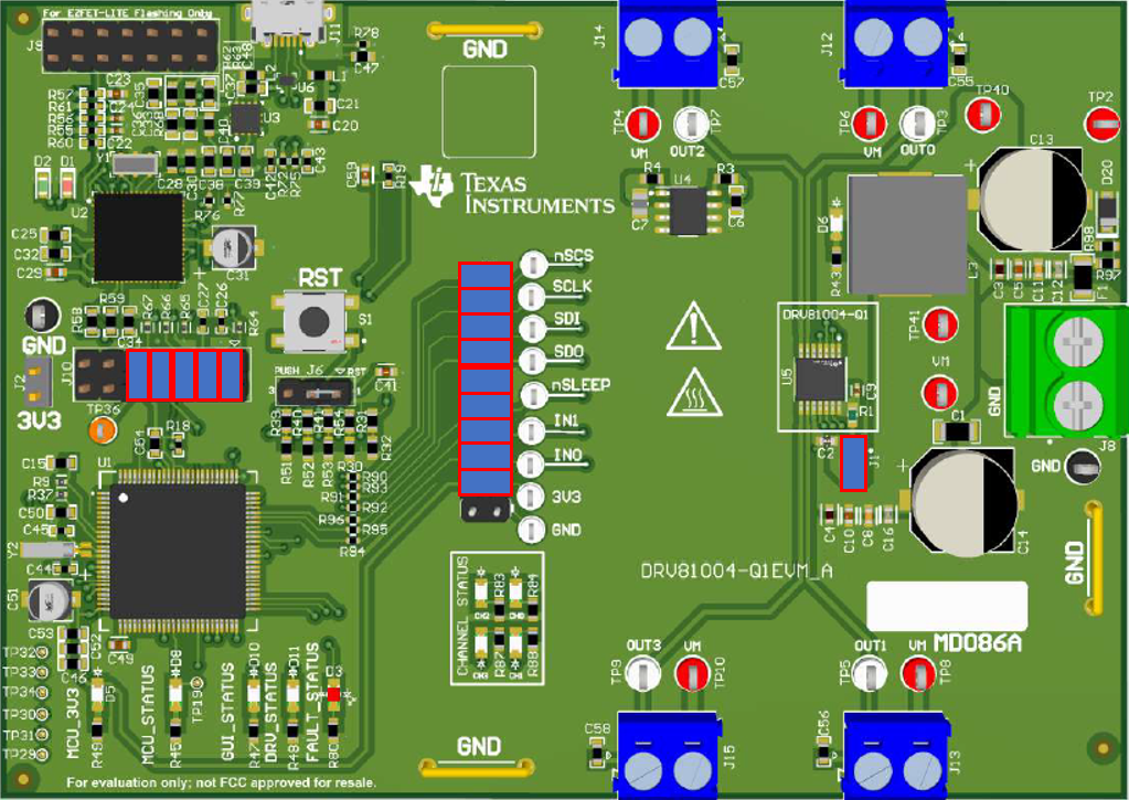 DRV81008-Q1EVM, DRV81602-Q1EVM, DRV81242-Q1EVM,  DRV81004-Q1 Jumper
                    Configuration