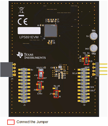 LP5899QDYYEVM LP5891EVM Jumper
                            Connection