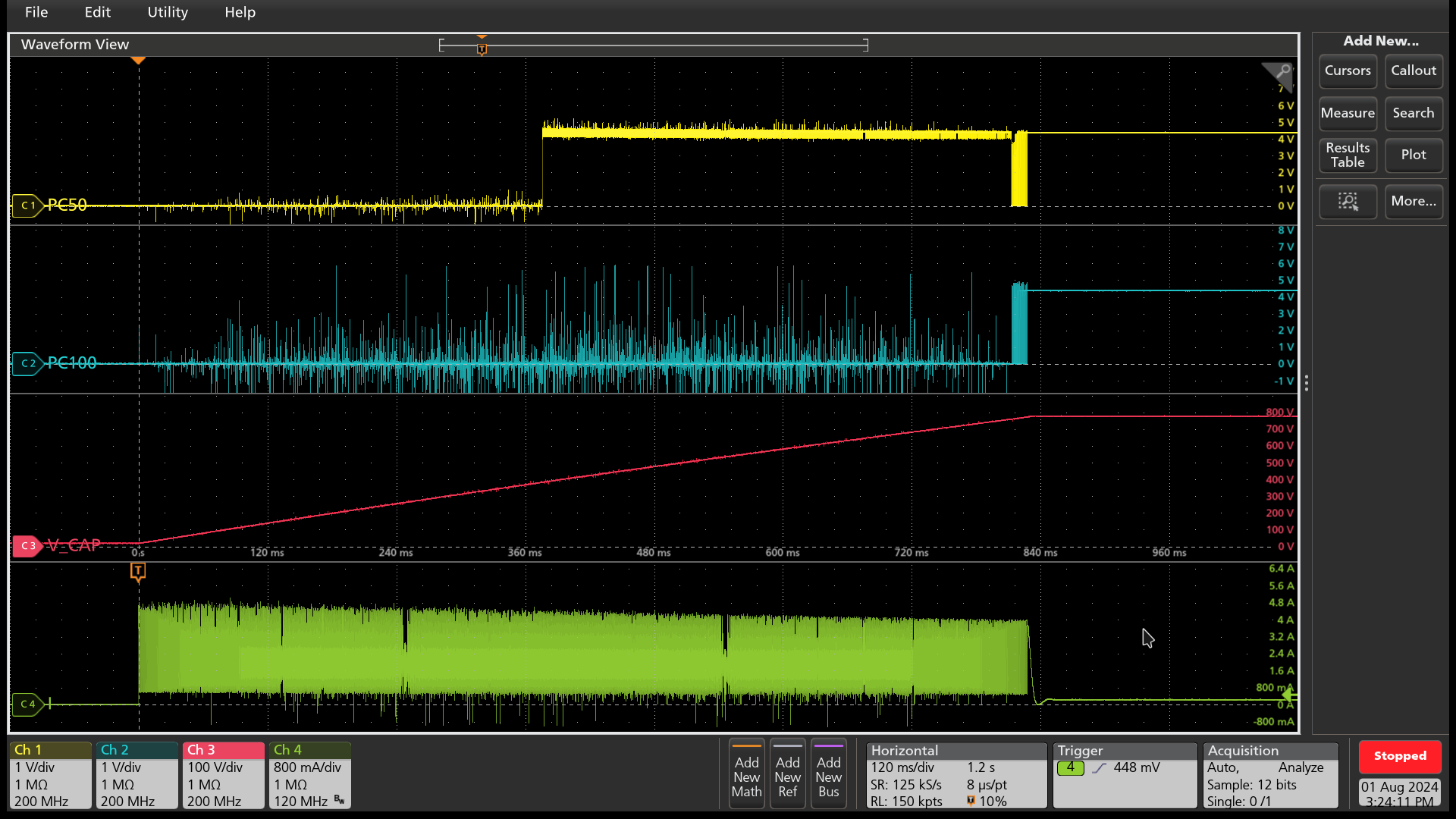 TPSI31PXQ1EVM 2mF to 800V in 830ms