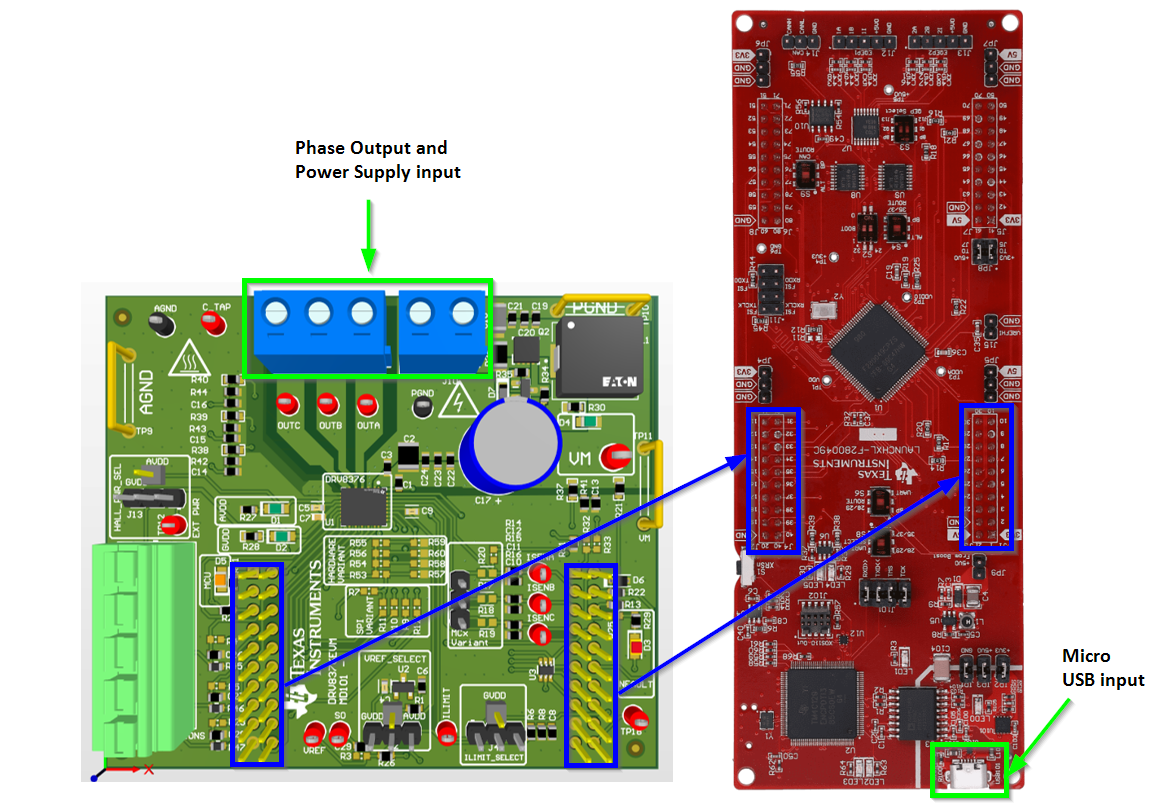 DRV8376EVM DRV8376EVM LaunchXL-F280049C
                    Connection