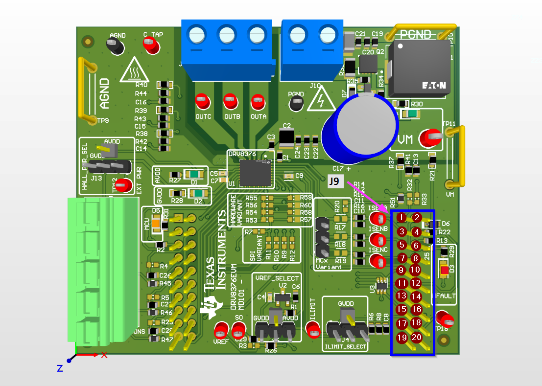 DRV8376EVM DRV8376EVM J9 Header