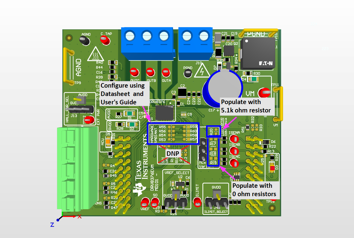 DRV8376EVM MCx Configuration
                    Resistors