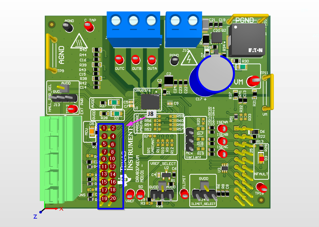 DRV8376EVM DRV8376EVM J8 Header