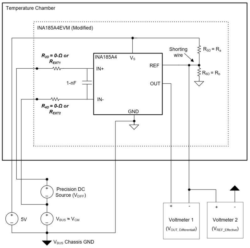  Test Setup to Measure External Resistance Error with INA185A4