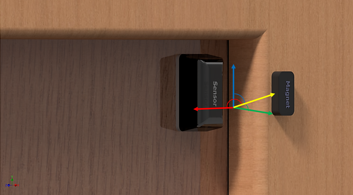 TMAG3001 Typical Door Mounted Sensor with Raised Frame