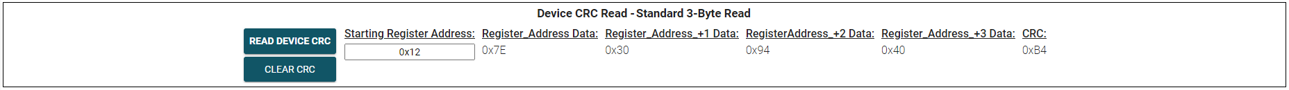 TMAG3001EVM Device CRC Read - Standard
                  3-Byte Read