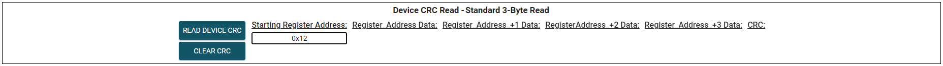 TMAG3001EVM Device CRC Read - Starting
                  Register Address