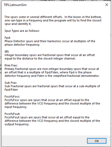 LMX2820 Various Spurs Possible in PLL
                    and Modeled in PLLatinum simTool