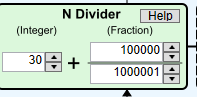 LMX2820 Fraction Change
                    Settings