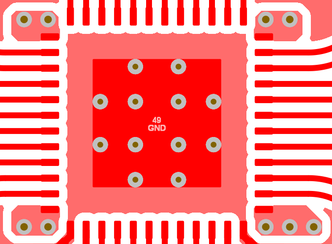 LMK1D2102L LMK1D2104L LMK1D2106L LMK1D2108L PCB Layout Example for LMK1D2108L, Top Layer