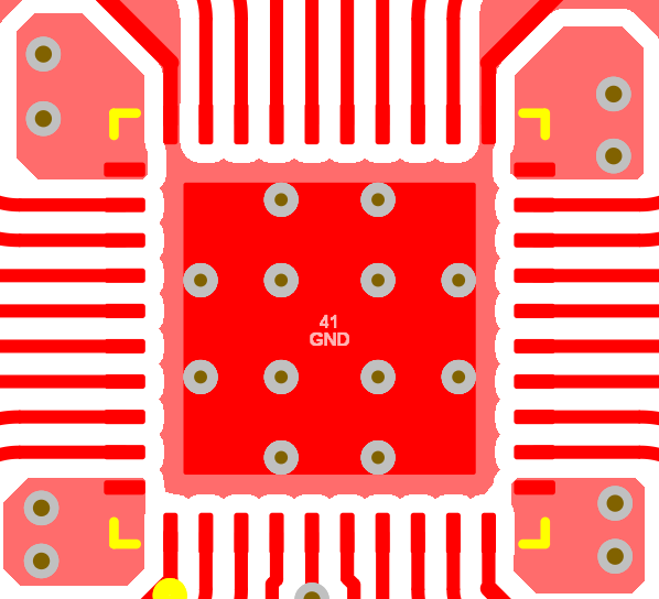 LMK1D2102L LMK1D2104L LMK1D2106L LMK1D2108L PCB Layout Example for LMK1D2106L, Top Layer