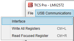 LMX1205EVM USB
                            Communications