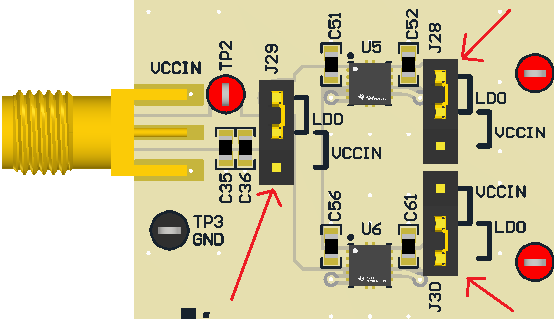 LMX1205EVM Jumper Configuration