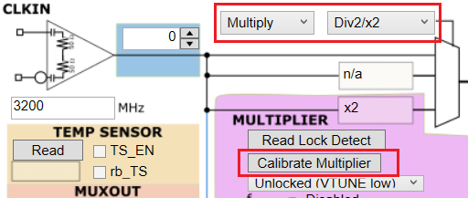 LMX1205EVM Multiplier Mode