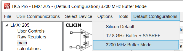 LMX1205EVM Buffer Mode