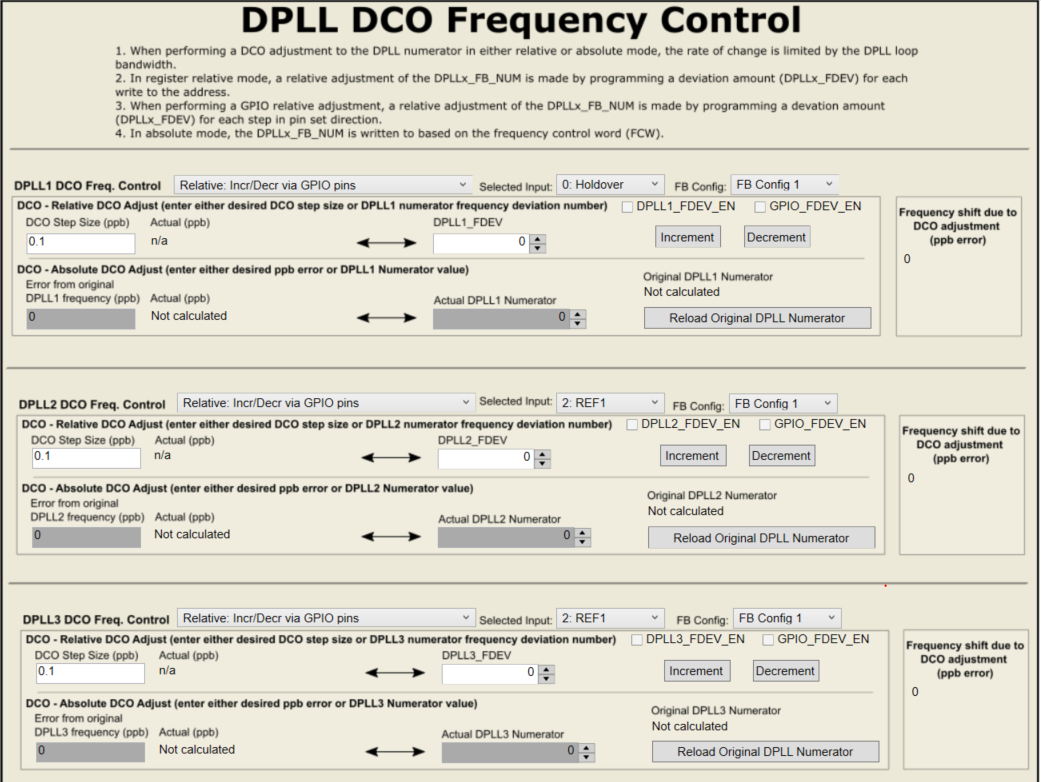 LMK5C33216AEVM DPLL DCO Controls