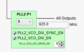 LMK5C33216AEVM PLL2 Post Divider