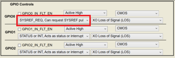 LMK5C33216AEVM GPIO Setting for SYSREF Request